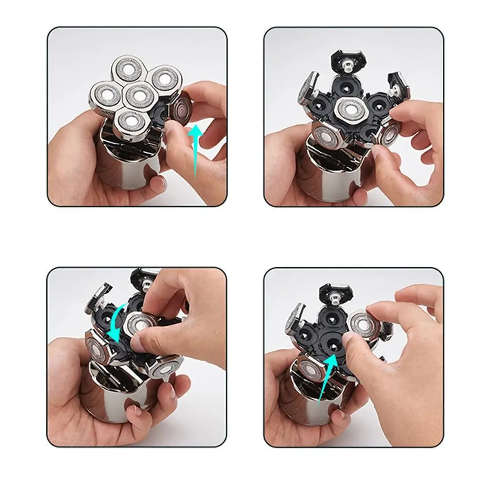 6 Head 6 Head Shaver Replacement Blades Replacement Heads Electric Razor Wet and Dry Shaver Cutter Floating Head Men's