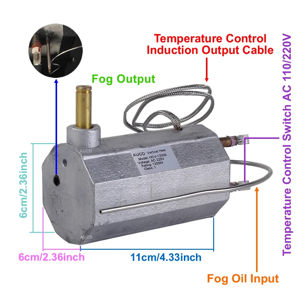 1200W Verticality Smoke Fog Machines Heater Rod For Water Atomizer Heating Core Sprayer Fogger Parts Party Stage Lighting Effect