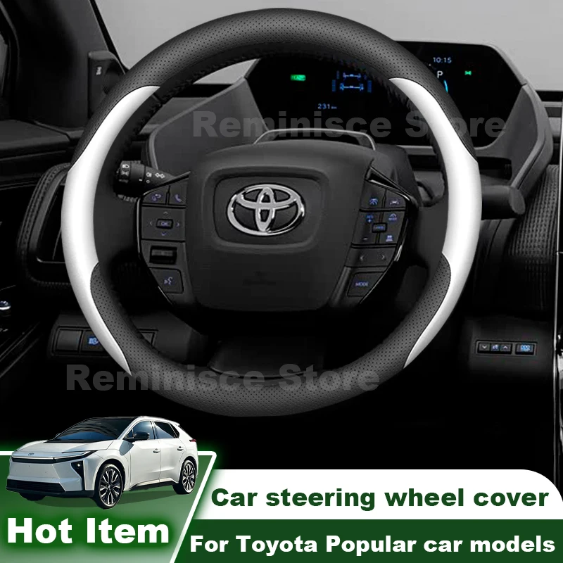 Leather Car Steering Wheel Cover For All New Toyota Prius BZ4X BZ EA10 2026 2025 2024 Non Slip Steering Wheel Cover Accessories