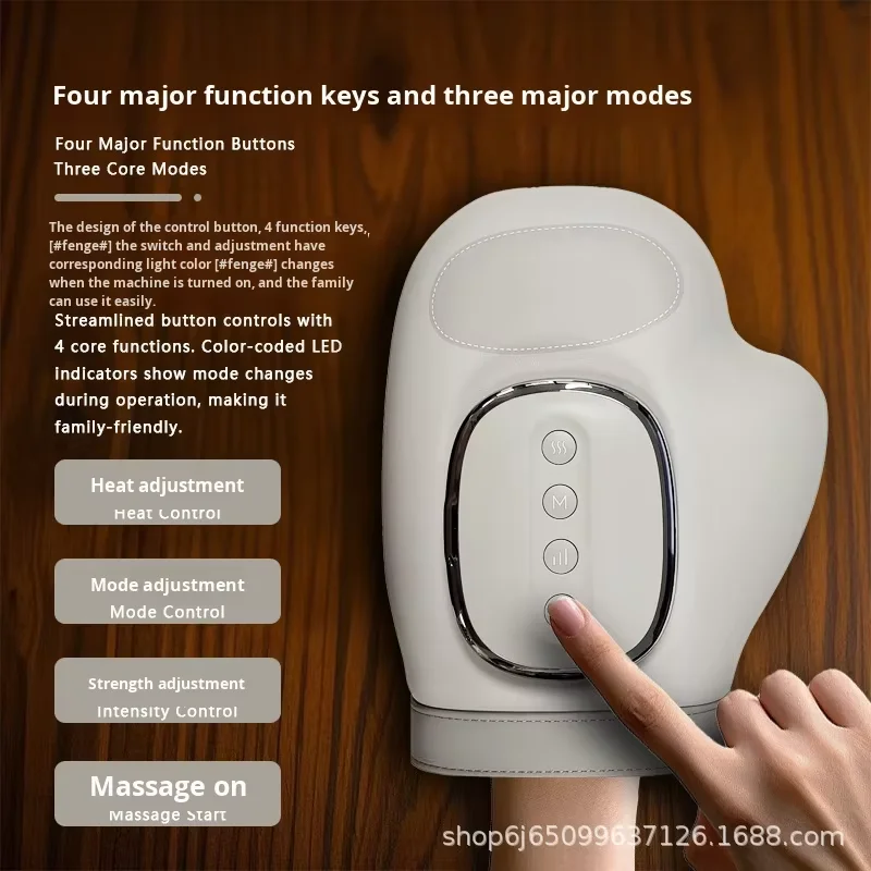 مدلك نقطة الوخز بالإصبع اللاسلكي على شكل يد مدلك ضغط ساخن قابل لإعادة الشحن ضغط الهواء المحمول مدلك يدوي كهربائي #5