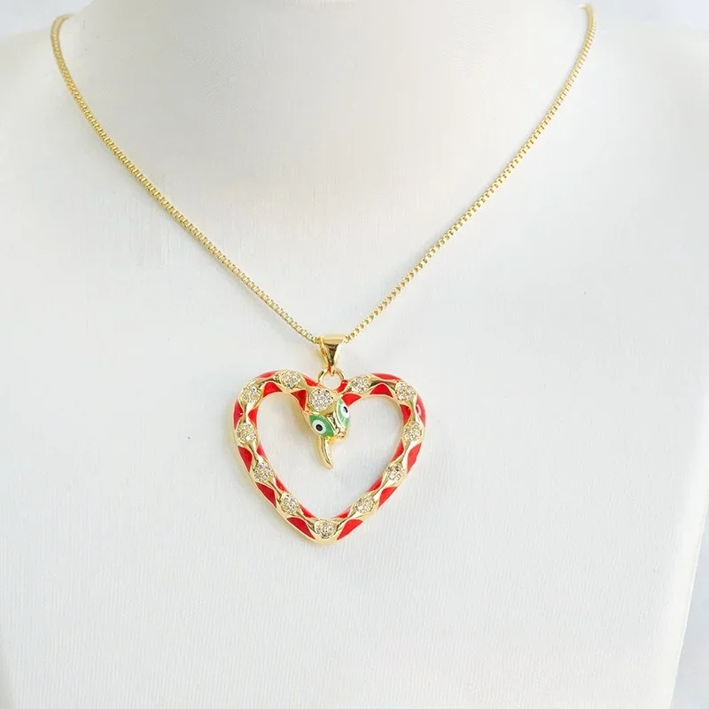 

Jewelry Making Heart Pendant 18KGold Plated Brass Snake Pendant DIY Personalised Creative Necklace Bracelet Accessories Supplies