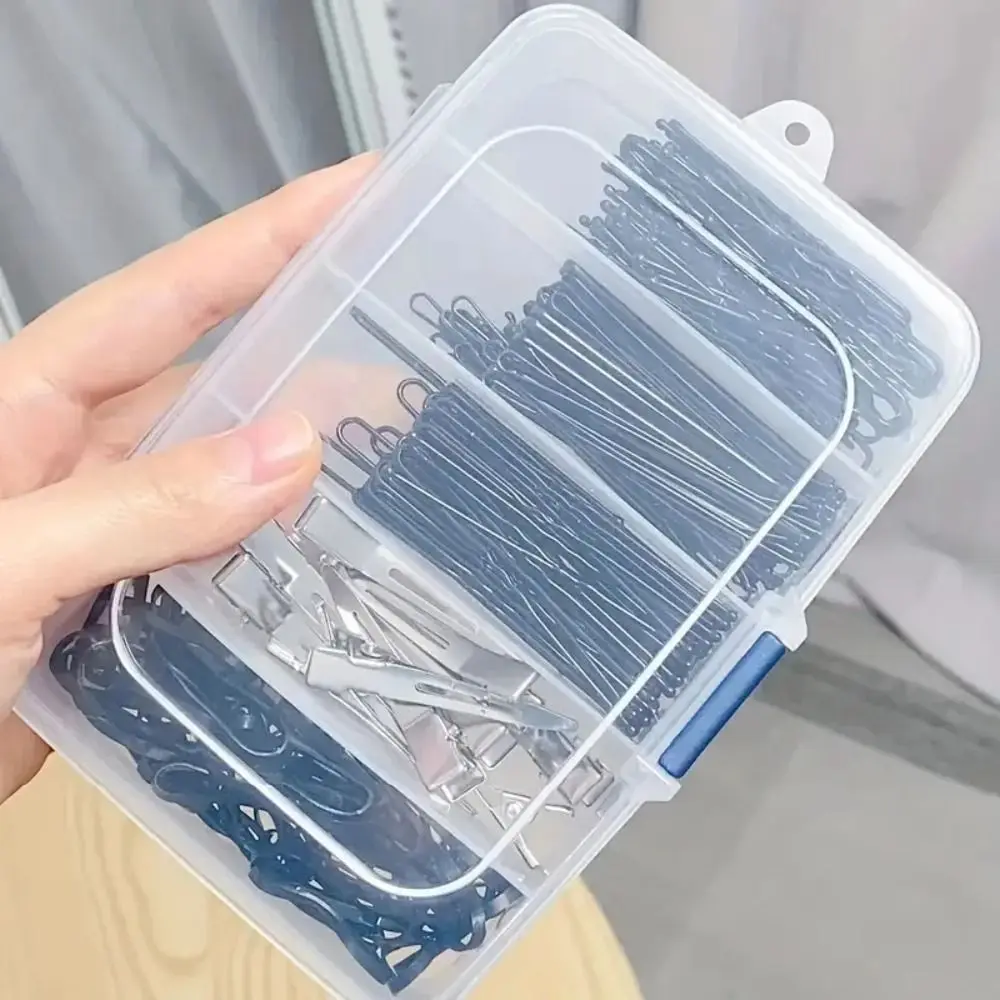 5/6-grid Durable Hair Clips Storage Box Clear Plastic Jewelry Organizer Household Travel Dust Proof Supplies With Dust Proof Lid