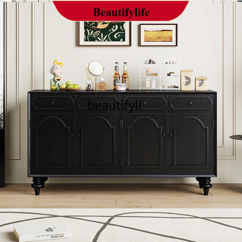 

DD132 Solid wood entrance French retro shoe cabinet living room dining side partition side cabinet storage cabinet