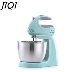 JIQI 3L Stainless Steel Bowl 5-speed Kitchen Food Stand Mixer Cream Egg Whisk Blender Cake Dough Bread Mixer Maker Machine