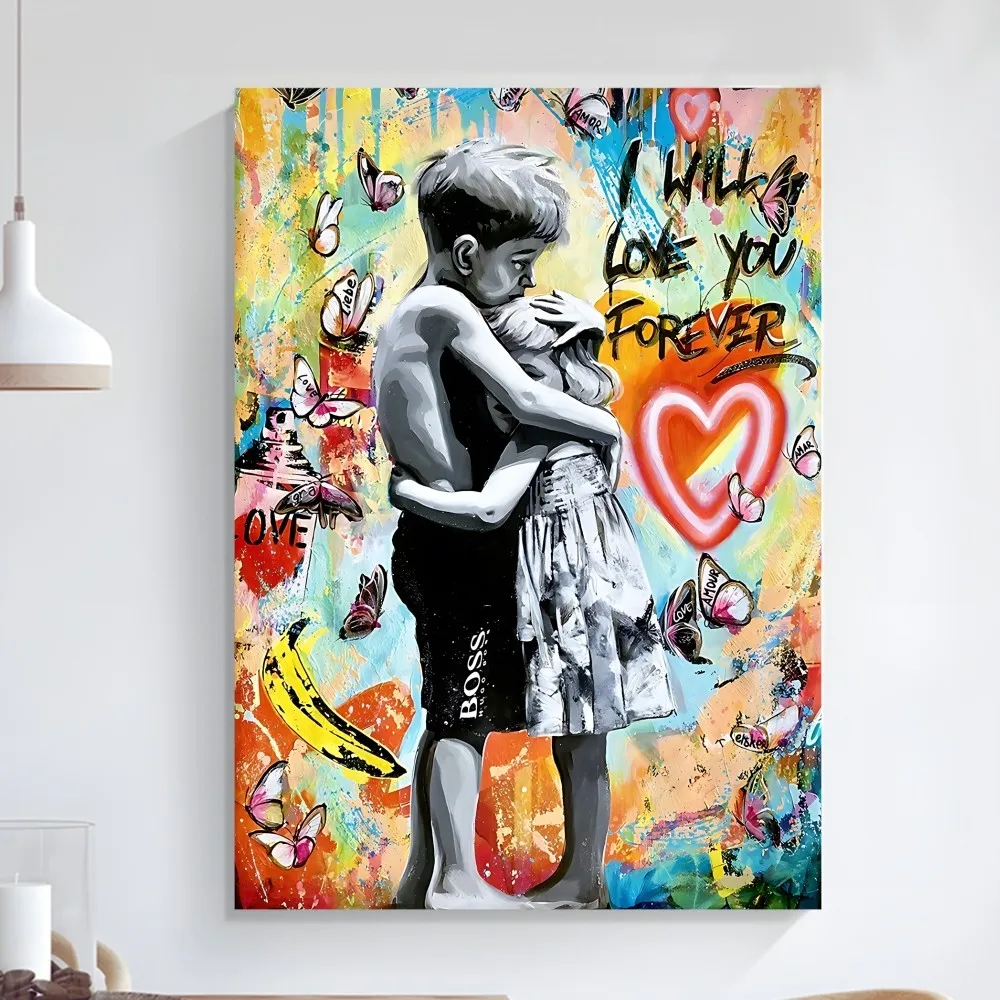 Banksy Street Graffiti Art Poster Art Self-adhesive Art Small Poster HD Quality Poster Wall Art Painting Study Wall Decoration