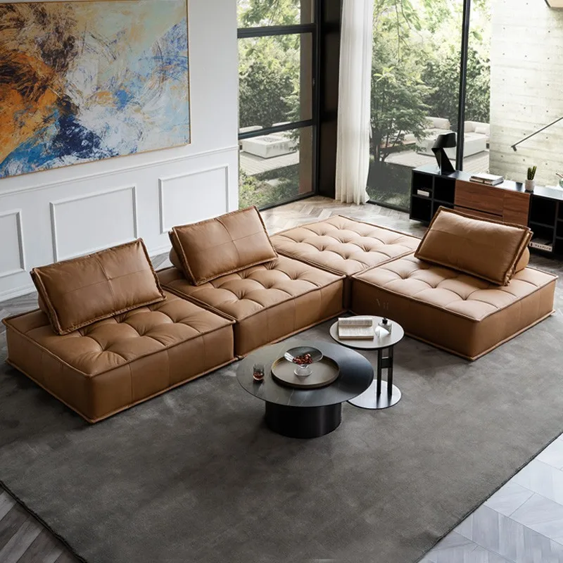 

Customizable sofa small apartment modern simple living room double square fabric