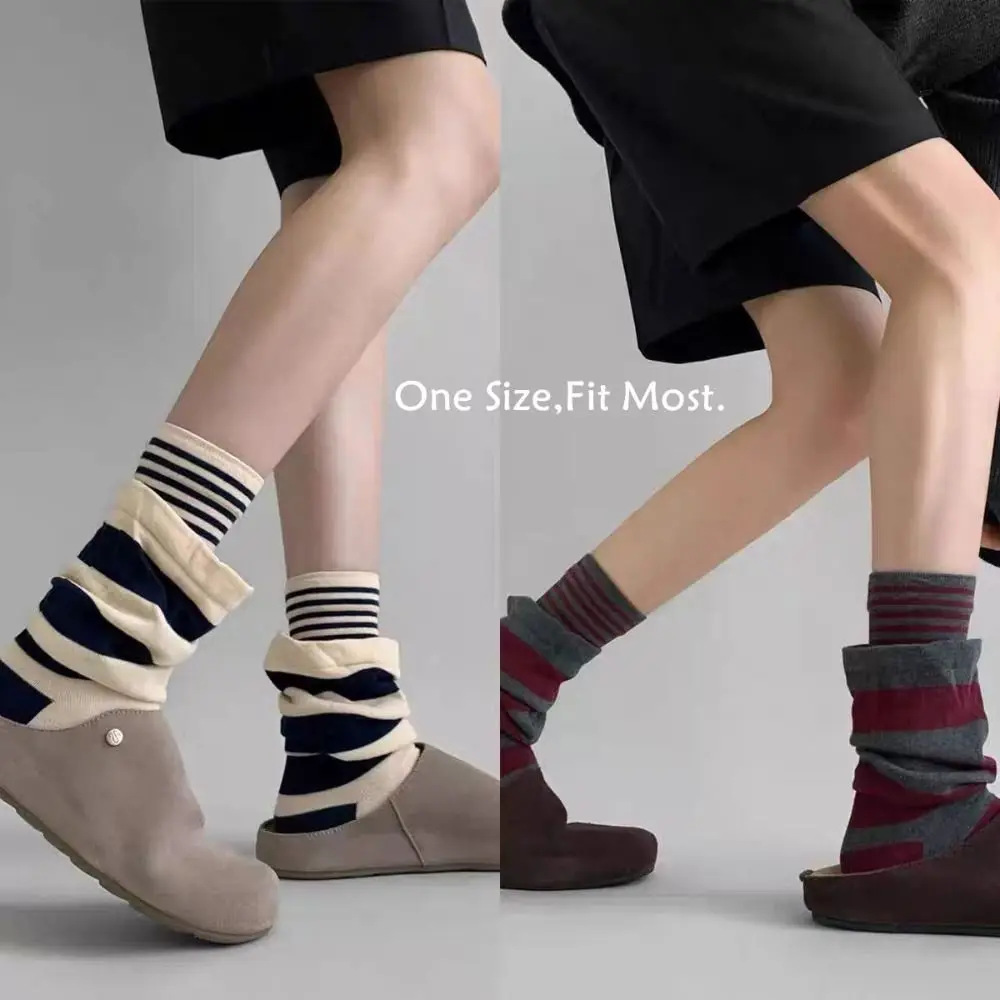 Kaos Kaki Rajut Berongga Baru, Bernapas, Hangat, Model Panjang Bertumpuk, Kasual, Gaya Harajuku, Kaos Kaki Setengah Betis untuk Wanita dan Remaja Putri