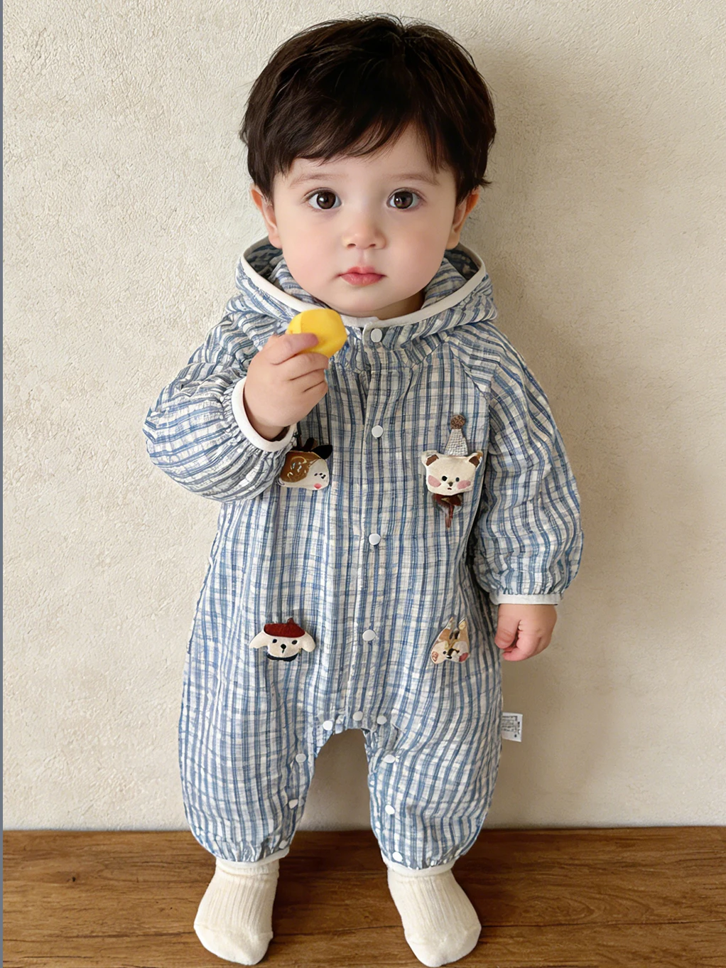 

Милый детский комбинезон с капюшоном и длинными рукавами с мультяшным медведем, весна-осень, модная детская одежда, детский наряд