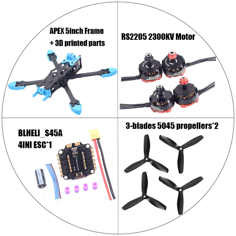 APEX 5 pouces FPV Drone cadre Kit Fiber de carbone course Drone quadrirotor Freestyle INAV Beatflight F722 Ardupilot PX4 contrôle de vol