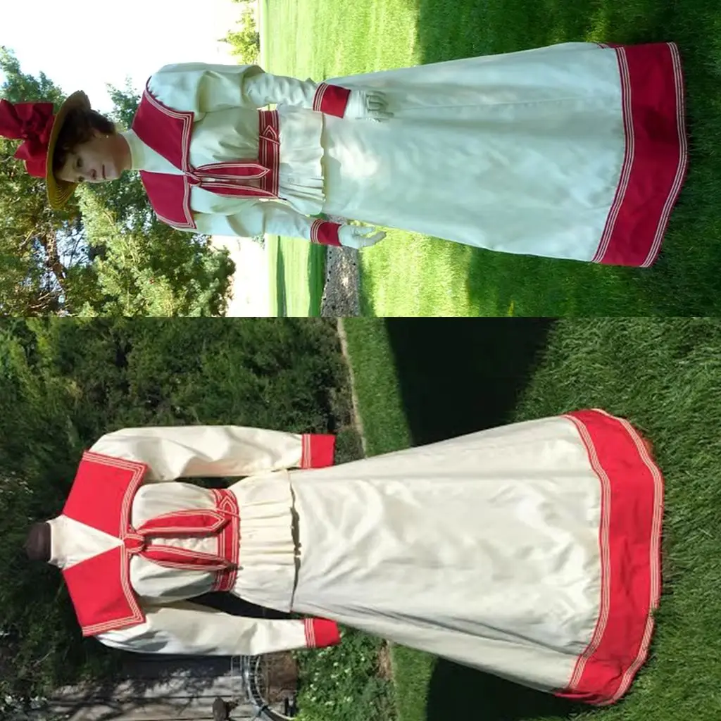 

Custom Made 1895 Victorian Sailor Dress Edwardian Sailor Suit Costume Women Retro Gothic Halloween Costume