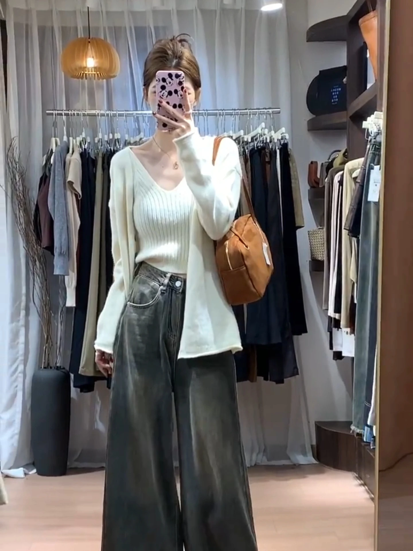 

Warmth And Sle Women's Knitted V-ne Vest Top Two-piece Set Loose Fit Autumn Winter Faion Comfortable Breathable Sweater