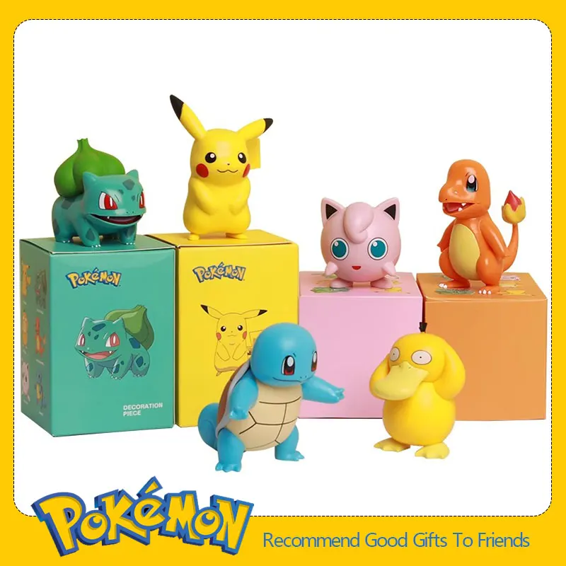 Kawaii Pokemon Anime Figures Pikachu Toys Model Charmander Psyduck Squirtle Jigglypuff Bulbasaur Blind Box Collect Dolls Action