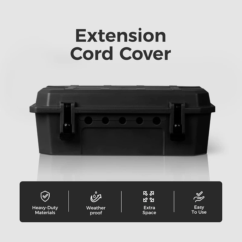 Outdoor Weatherproof Connection Box, Ip54 Water- Extension Cord Connection Box, Electrical Box to Protect Black-DTB1