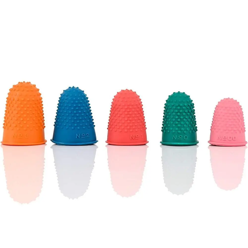 5/20Pcs Natural Rubber Particle Finger Tip Cover Multicolor Fingertip Protective Gloves Embroidery Knitting Finger Protectors