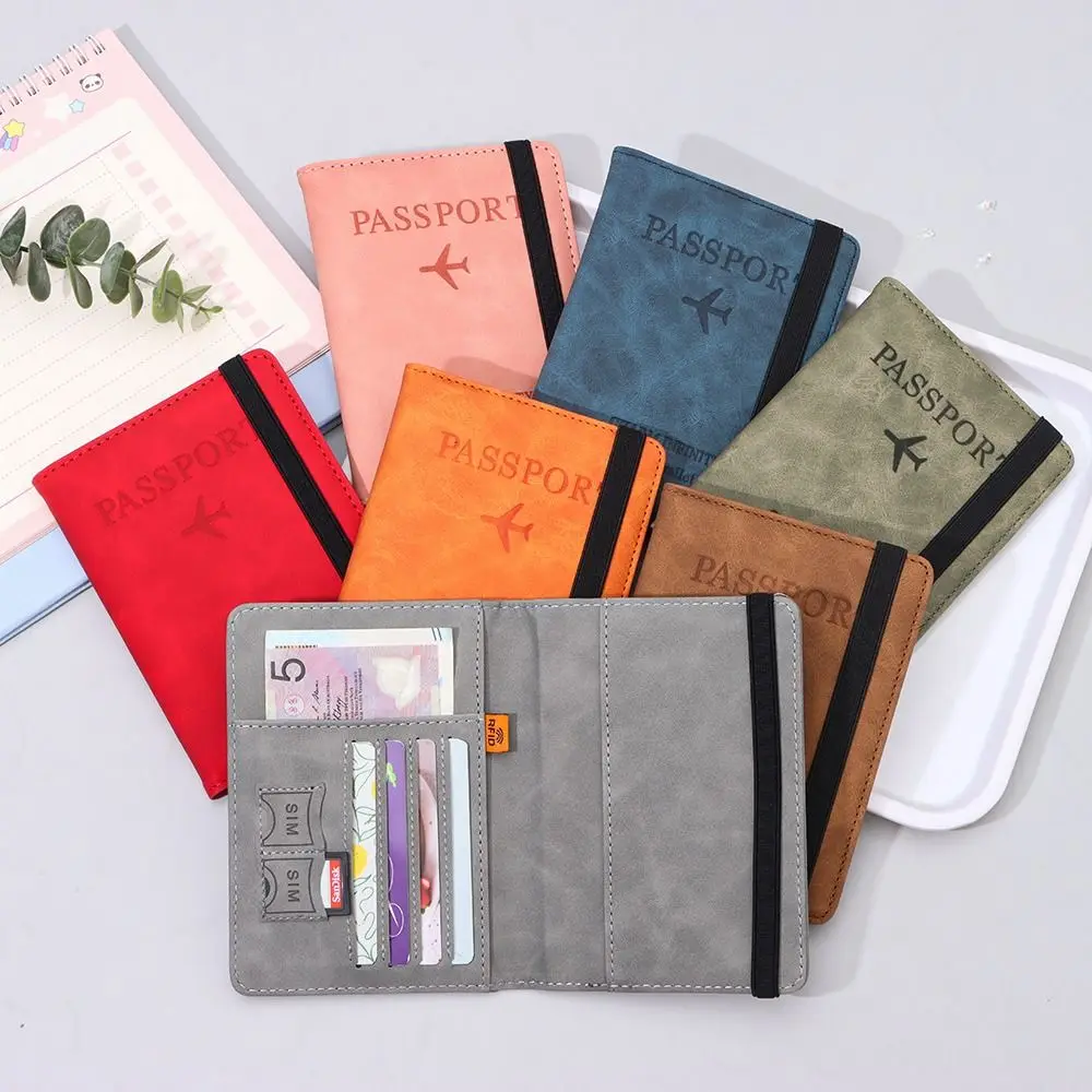 RFID Leather Passport Bag Multi-function Document Package Portable Travel Ultra-thin Passport Holder