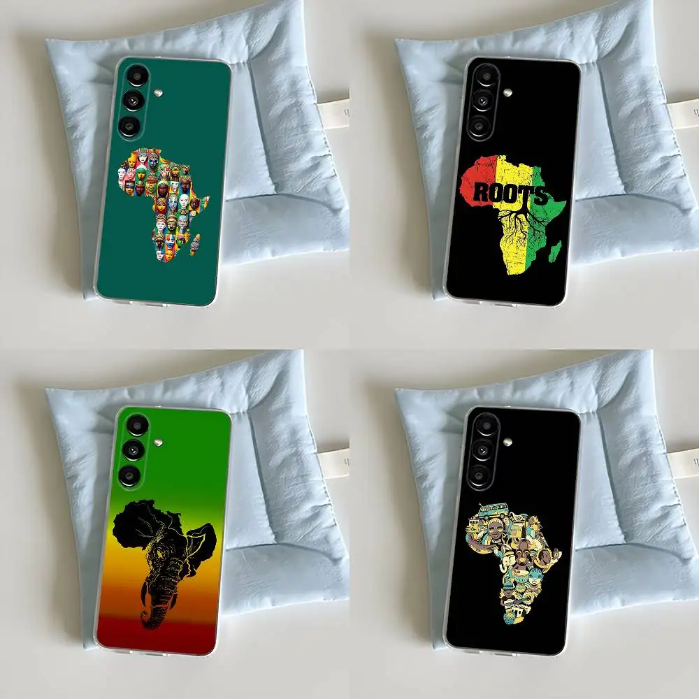 

Africa Map Pattern Art Phone Case For Samsung S30,23,21,22,20, FE lite,S10,9,8,7 PIus Note20ultra Transparent