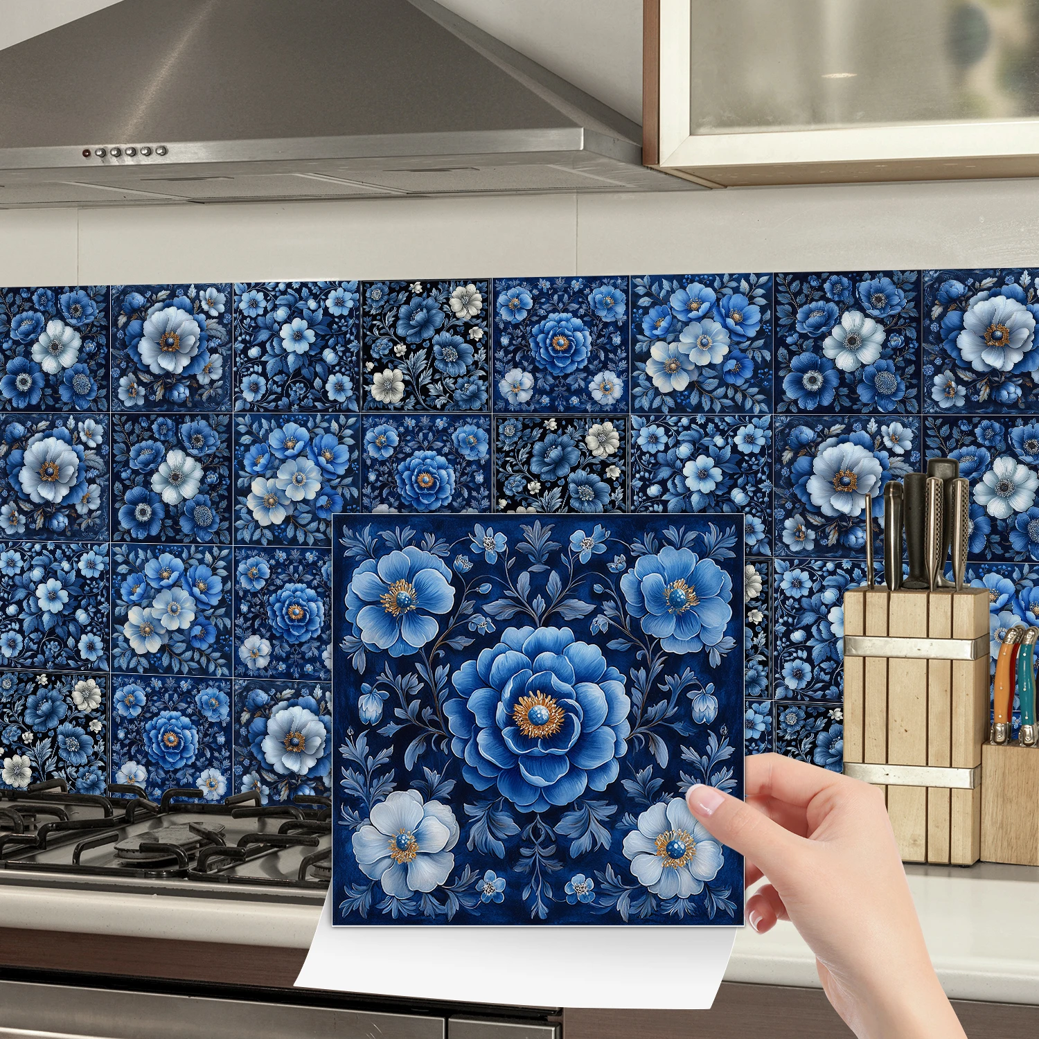 

Self-Adhesive Wall Stickers 24Pcs Set, Waterproof PVC Tile Decals for Kitchen Bathroom, Easy Peel & Stick Home Decor