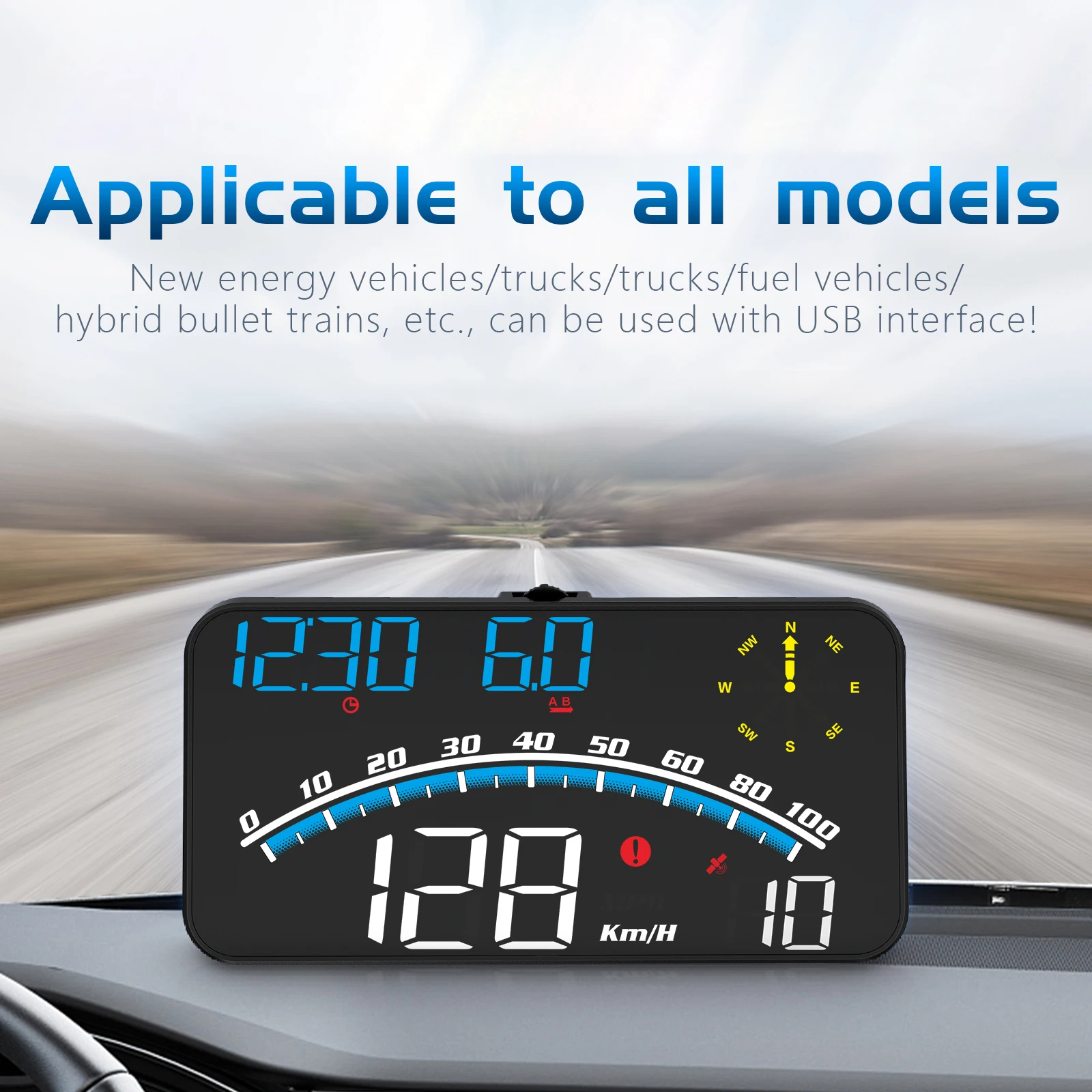 

G10 GPS HUD Car Uniserval Head Up Display Digital Speed Meter Speedometer MPH KMH Projection with Holder Auto Interior Part