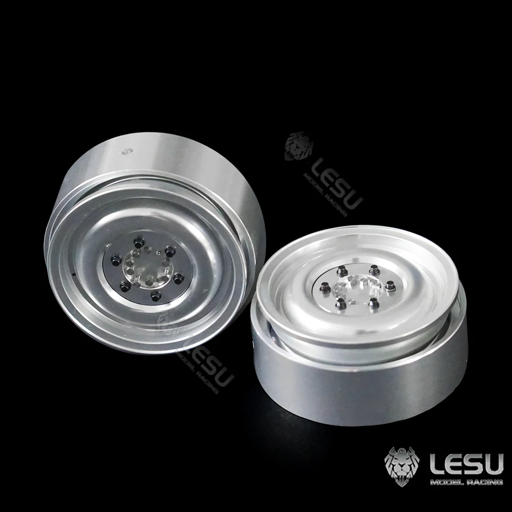 Wheel Hub Silver Rims 1.9-Inch Aluminum Alloy CNC Um406 Simulation Classic For 1/10 Tamiya RC Romote Control Truck Model Toy