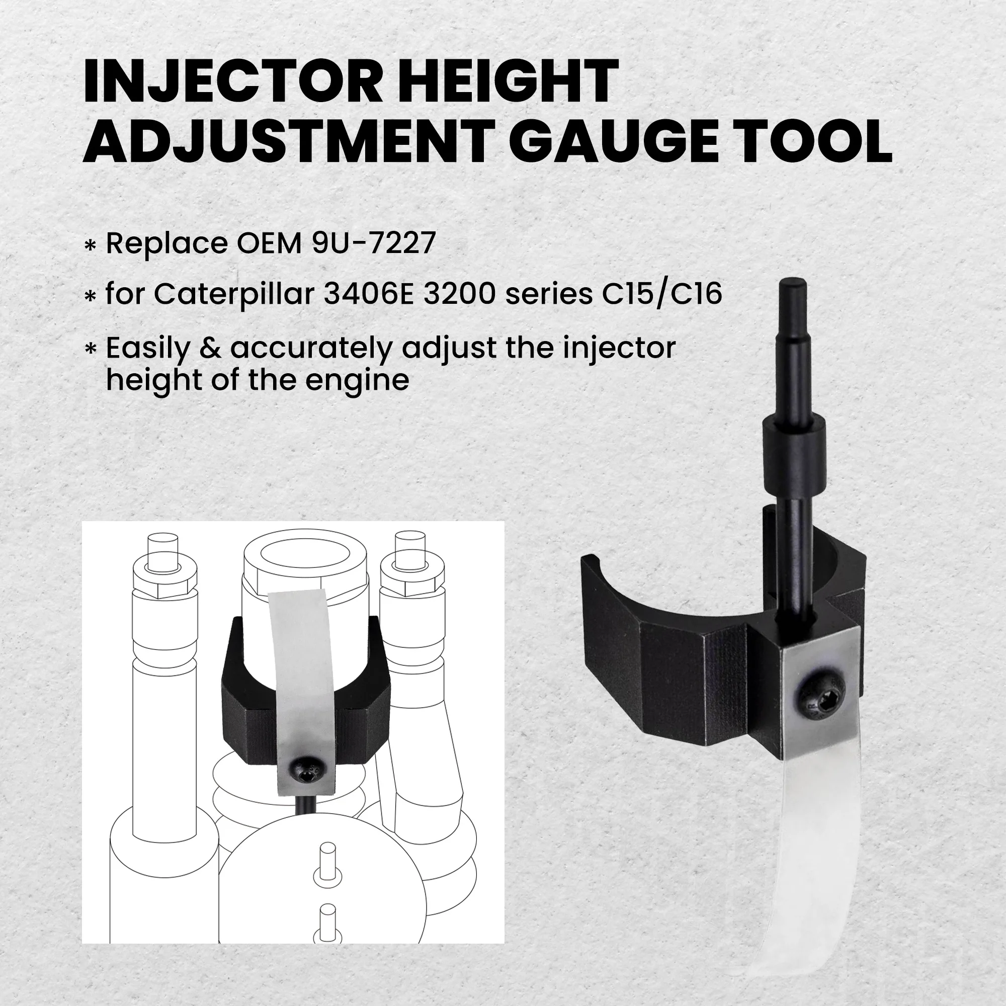 

Maxpeedingrods 1pcs Injector Height Tool fit 3406E 3200 series C15/C16 4 Cylinder