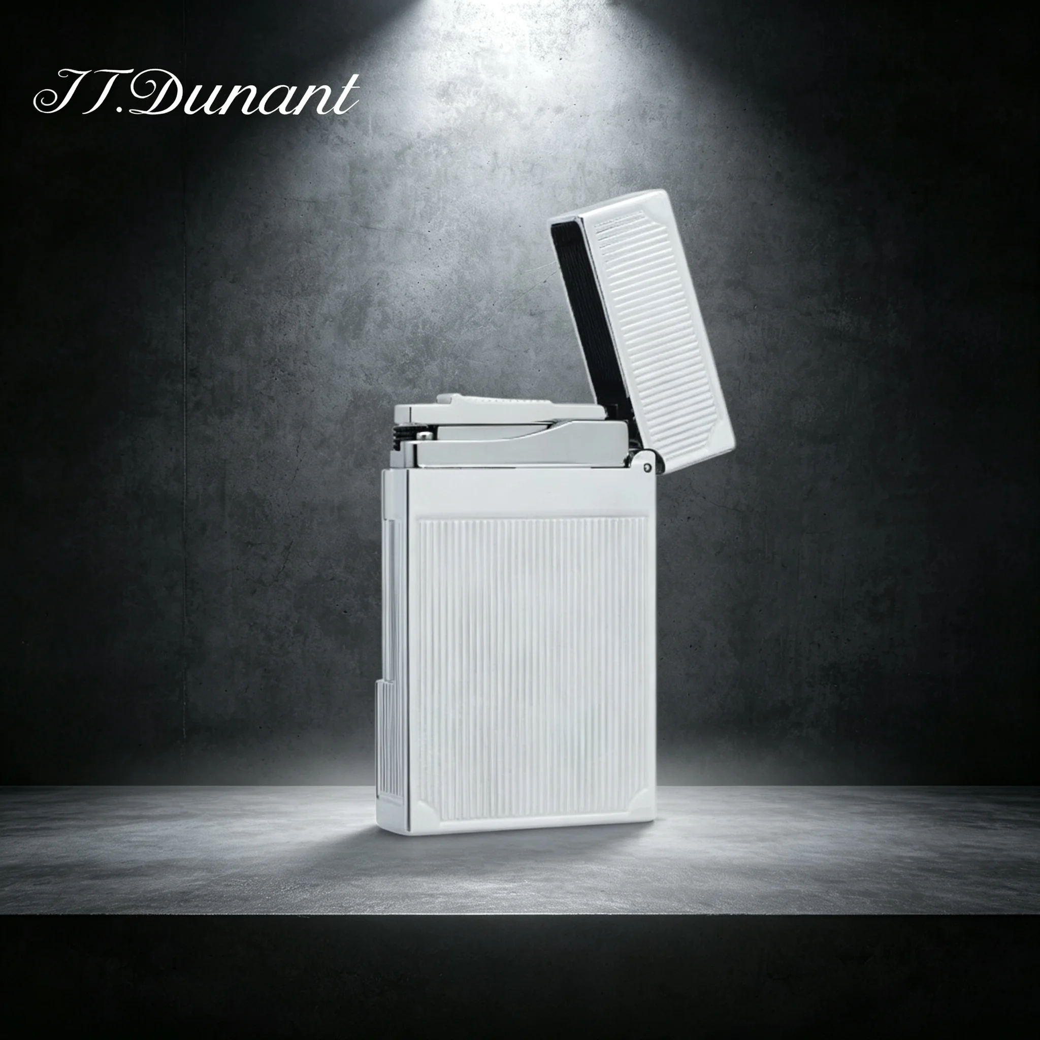JT.Dunant Lighter 4 Corners Vertical Pattern Design Smoking Cigarette Tobacco Lighters Men Boy Father's Gift