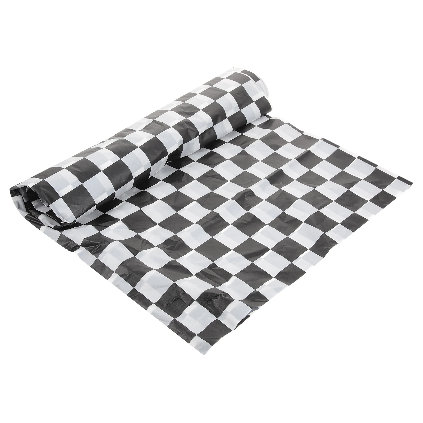 

Waterproof Oil Proof Table Cover Black White Grid Pattern Premium PVC Stain Resistant Checkered Tablecloth 137x137cm