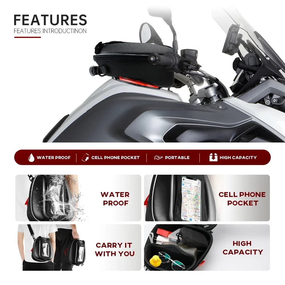 Fuel Tank Bag For RC 390 RC390 2023 2024 Motorcycle Luggage Flange Tanklock Ring Tool Bag Waterproof Backpack Multi-Function