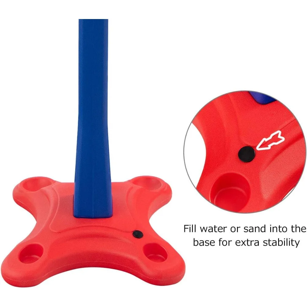 مجموعة طوق كرة سلة للأطفال قابلة للتعديل مع قاعدة ثابتة، لعبة لعب محمولة للاستخدام الداخلي والخارجي للأطفال الصغار والأطفال