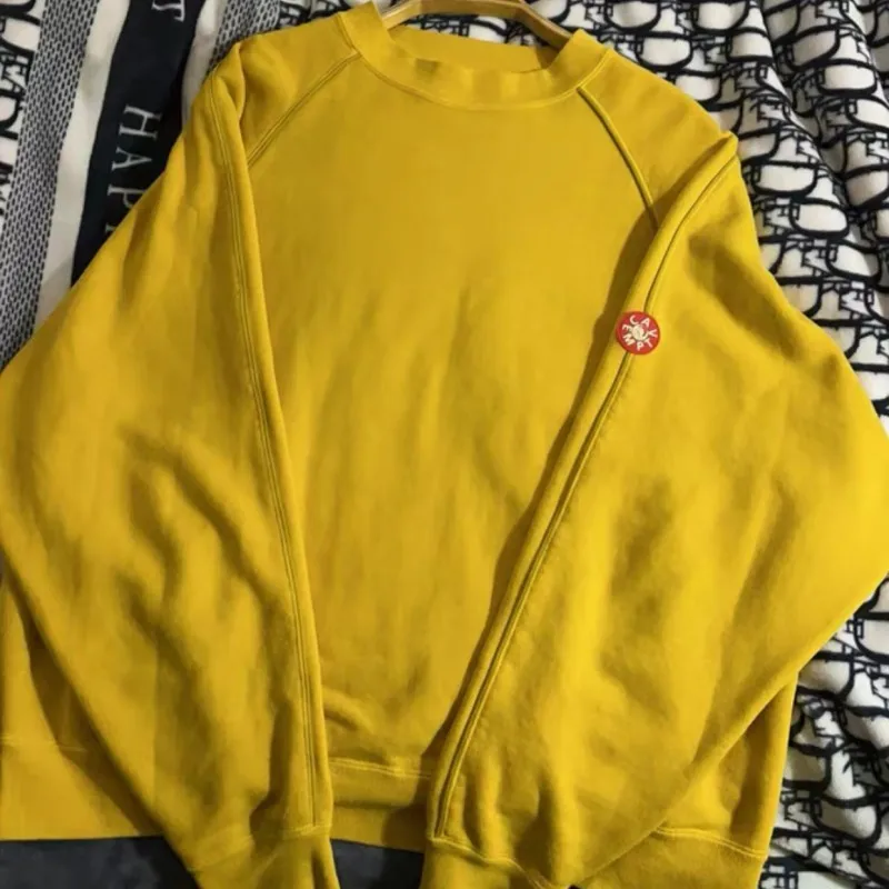 

Circuit Board Graffiti Splicing Patch Yellow CAVEMPT Pullover Oversize Cotton Round Neck Shoulder Sleeves Sweatshirt Men Women