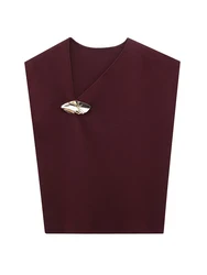 Vintage Women Stylish Sequined Button Sleeveless Vest Sweater 2025 Fashion Ladies Cute Waistcoats for Female Pullovers Clothes