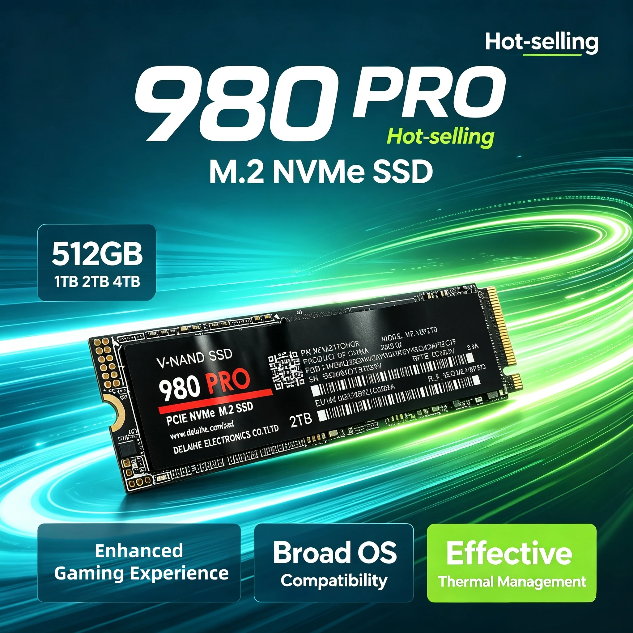 512GB 1TB 2TB 4TB M.2 NVMe NGFF SSD Internal Hard Drive for Laptop Gaming Desktop Computer Elite Pro Max System