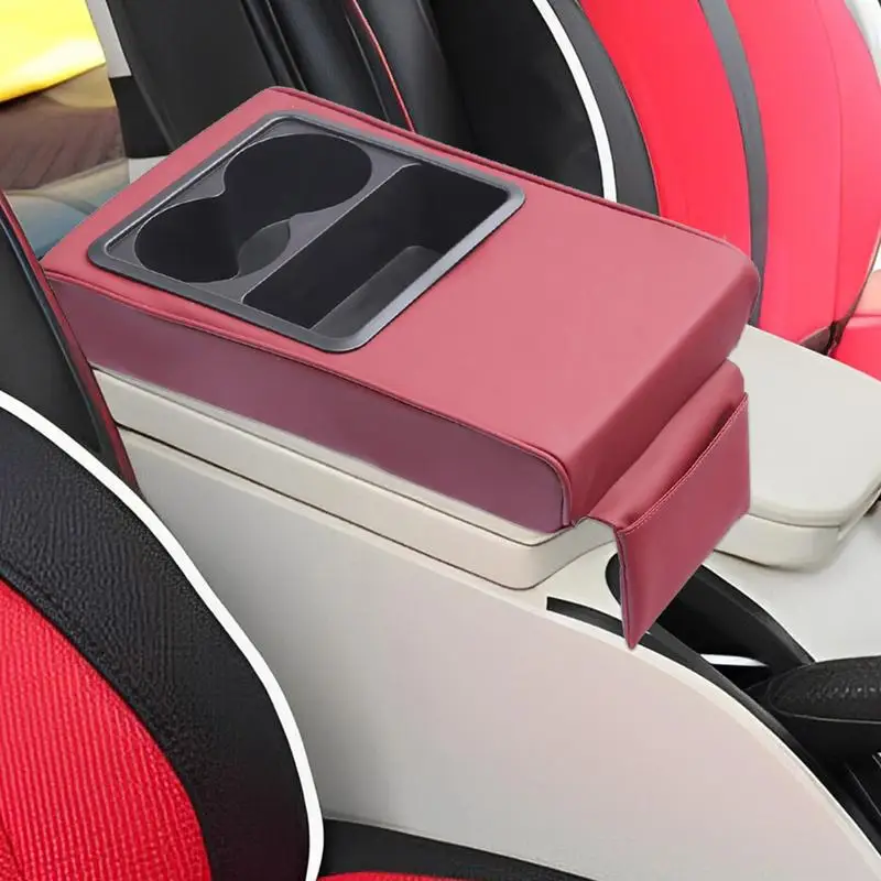 Car Console Covers Comfortable PU Leather Pad For Central Console Waterproof Multifunctional Innovative Easy Installation