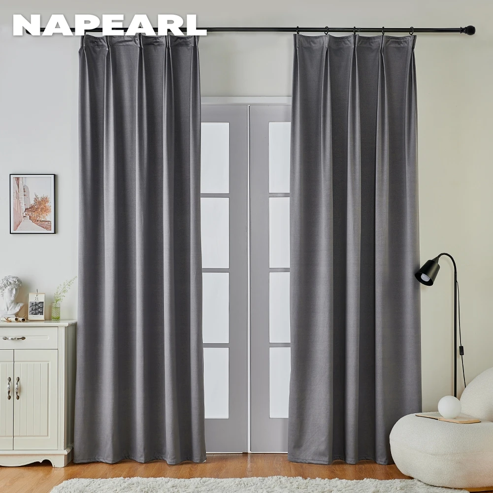 NAPEARL Modern Style Solid Window Curtain Panel Drapes Living Room Bedroom Office Decorative Customize 1PC