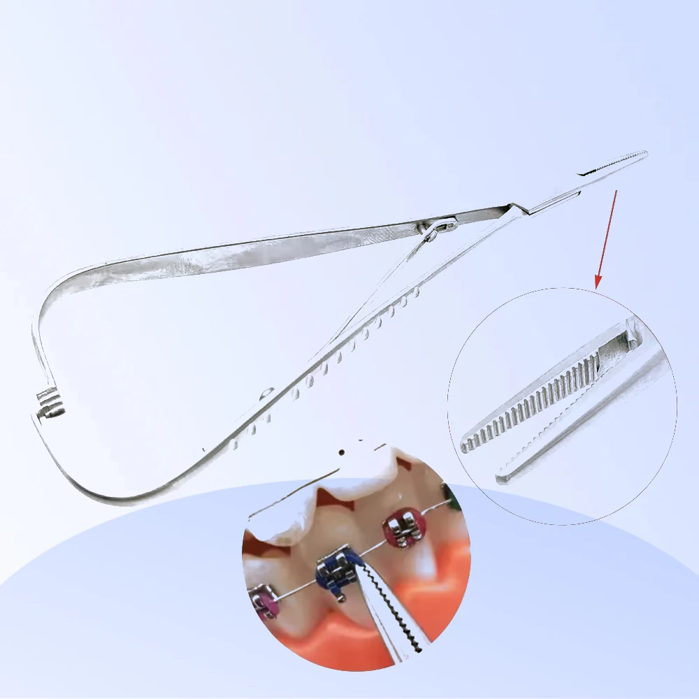 

1Pcs Dental Orthodontic Mathieu Elastic Placement Ligation Ring Ligature Tie Holder Extra Fine Beak Dental Tools
