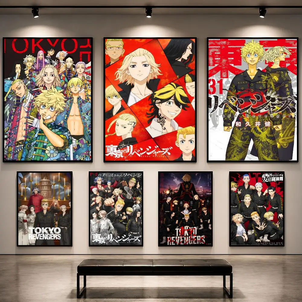 Anime Tokyo R-Revengers Gang Poster Removable PP Decorative Poster Water-Resistant Print Apartment Dorm Office Cafe Gift