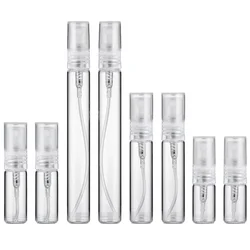 8PCS 10ml 5ml 3ml 2ml Refillable Mini Portable Perfume Bottle Empty Transparent Glass Sample Perfume Spray Bottle for Travel