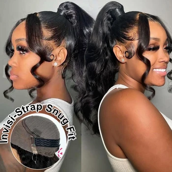 Koronkowa peruka 360 z niewidocznym paskiem Body Wave Ukryty pasek 360 Pełne koronkowe peruki z przodu Surowe wietnamskie peruki z ludzkich włosów Invisistrap