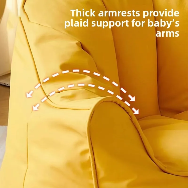 Kids Pumpkin Shaped Bean Bag Sofa Nest Chair Faux Leather Lounge Home Balcony Indoor Resting Bean Bag Lounge Chair Furniture