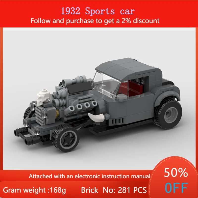 

Новый 281 детали City Speed MOC, модель строительного блока, автомобиль 1932 года, игрушка-купе для мальчиков, взрослых, детей, коллекция рождественских подарков