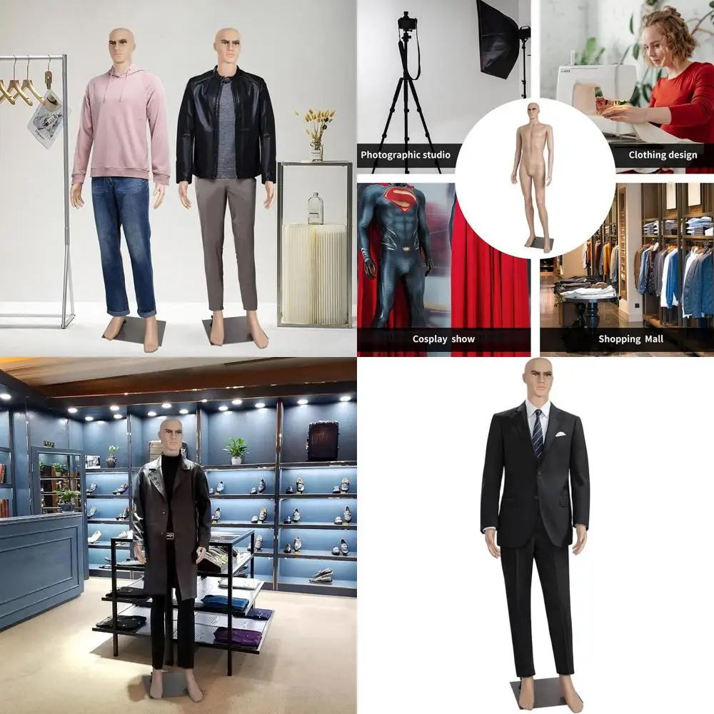 

Регулируемый мужской манекен в полный рост с металлическим основанием, высота 73 дюйма