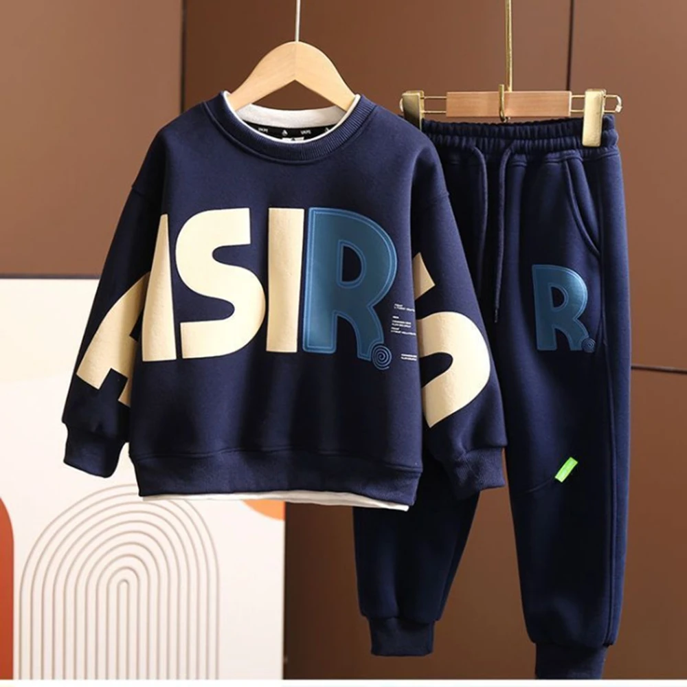 2025 2025 New Autumn Spring Boys Trendy 2pcs Sweaters+Pants Sports Suits 3-14 Years Kids Leisure Loose Outfits Children Clothes Sets - Aliexpress Deal
