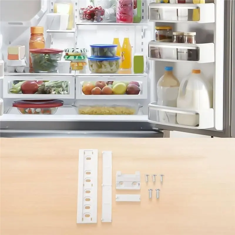 N83R Built-In Refrigerator Mobile Shelf Tracks Slide Rails, White Color, Smooth Glide For Easy Access, Space Optimization