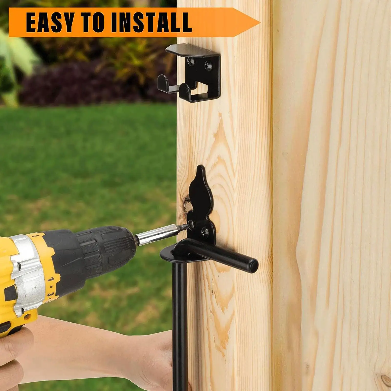 Cane Bolt Drop Rod Heavy Duty Gate Latch Accessory for Outdoor Fence Double Doors Reliable Security