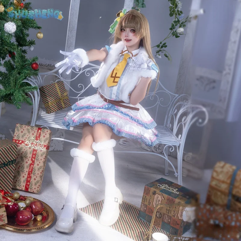 

Anime lovelive Kotori Minami Cosplay Costume Girl Sweet Lolita Uniform Vest Shirt Dress Gloves bow tie Halloween Christmas Gift