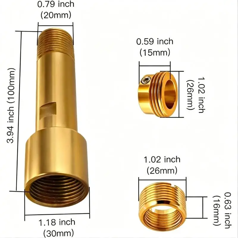 Wandmontage-Badewannen-Auslaufadapter, rostbeständiger Messing-Wannenauslauf-Anschluss, schwerer Messing-Wannenauslauf-Adapter – Detail 6