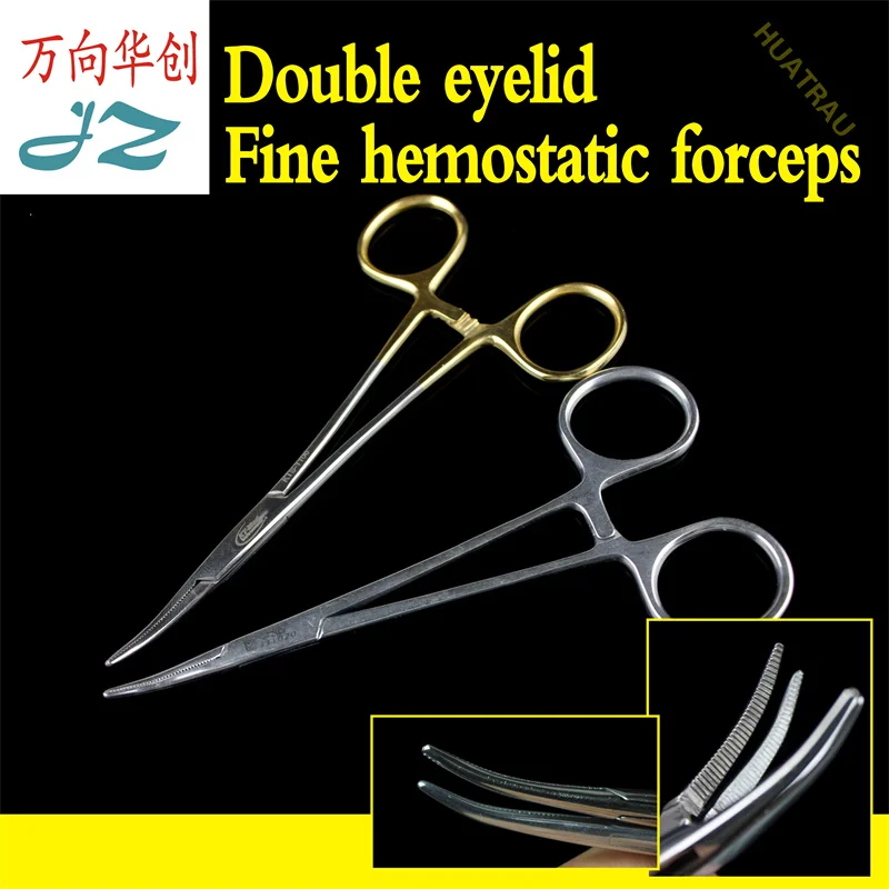 Admiralty fine vascular clamp microsurgical plastic eye double-fold eyelid elbow gold handle hemostatic forceps root tooth extra