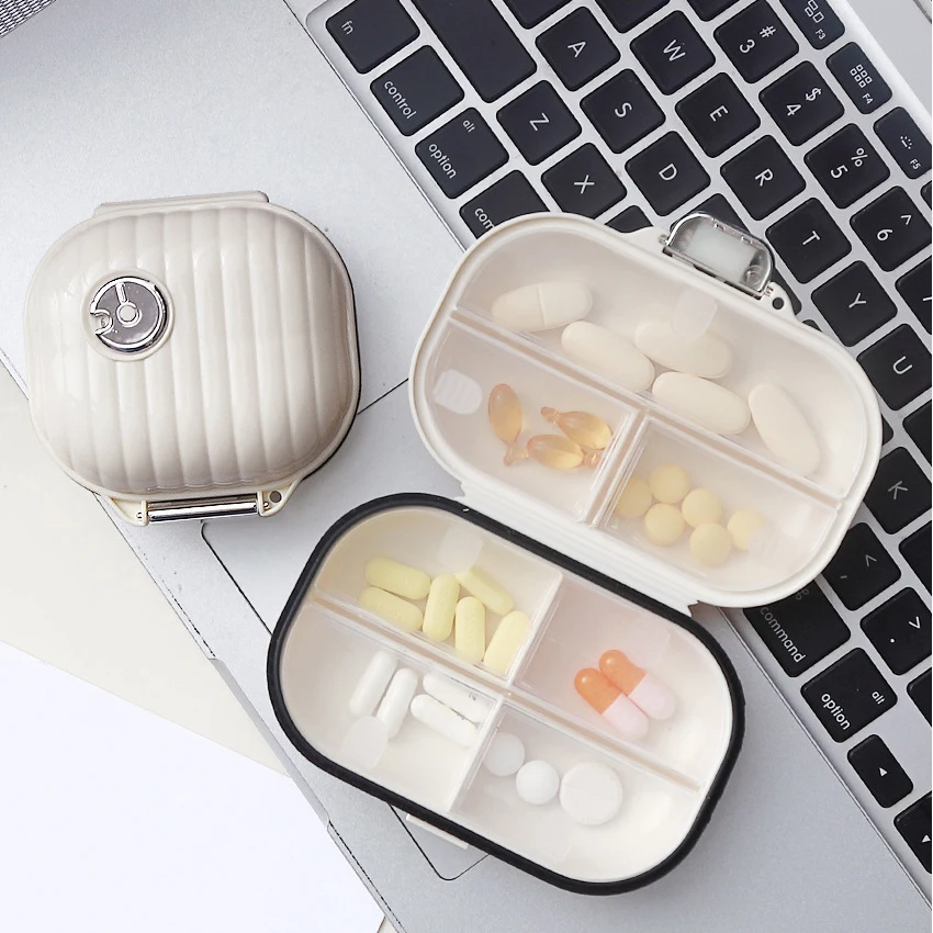 Alwafore Portable Pill Box Lightweight 7 Days Medicine Pill Organizer Sealed Storage Box Mini Pill Box