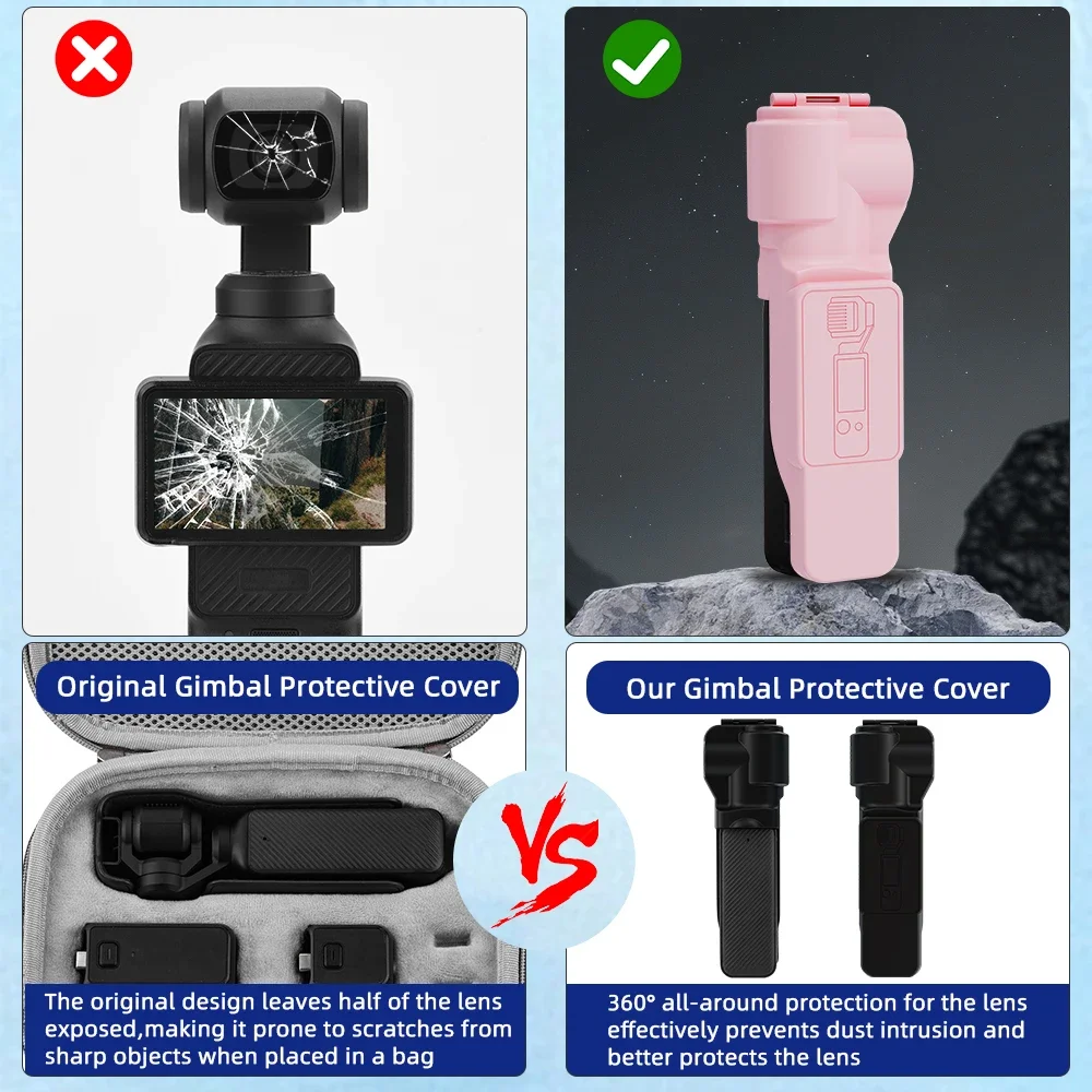 BRDRC Beschermhoes voor DJI Osmo Pocket 3 Cover Handbediende Gimbal Camera Scherm Lensdop Vaste Anti-kras Frame Accessoire