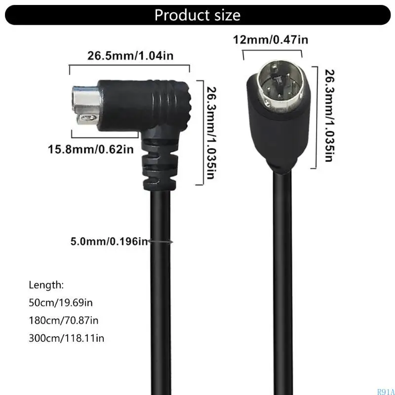 R91A Male to Female 5Pin Auditory S Video Cable For Clear Transmission