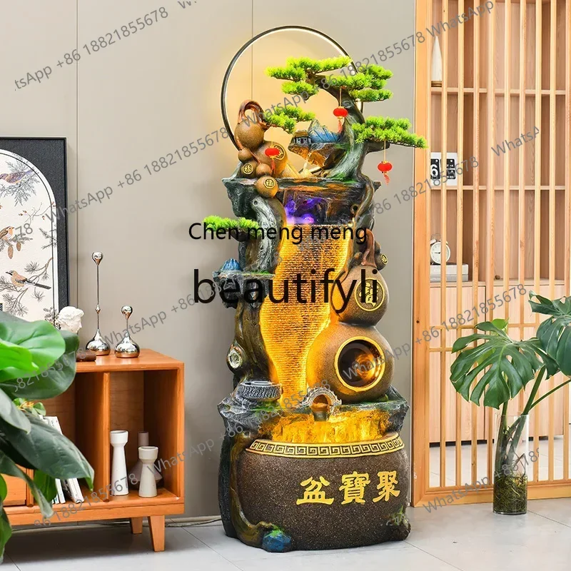 SS S7486 Chinese rockery flowing water landing fountain feng shui wheel, lucky decoration ornament housewarming opening gift